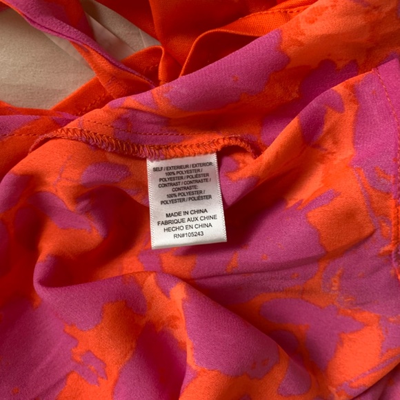 Bobeau‎ candy red & bright magenta wrap dress medium NWT - Picture 8 of 9